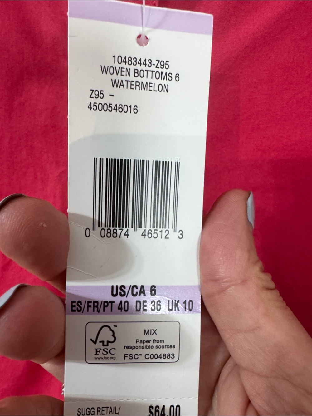 Jones New York Women’s Watermelon Colored Casual Cotton 6-Pocket Shorts - Size 6 - Picture 2 of 9